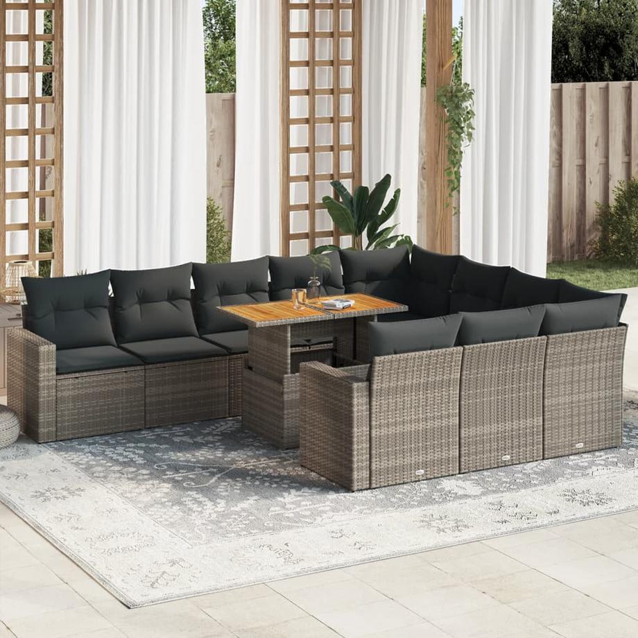 VidaXL set di divani da giardino Polirattan  