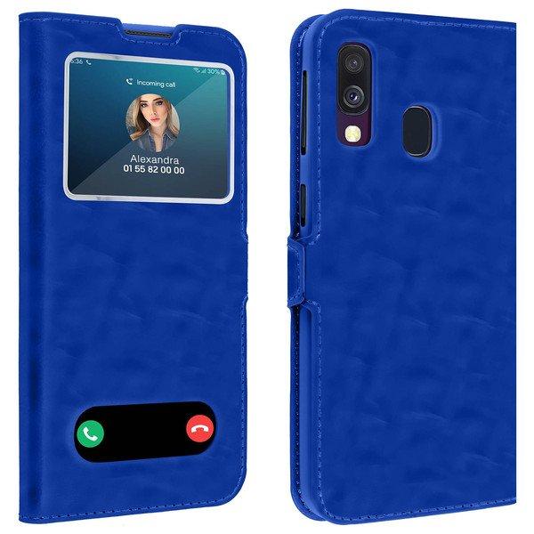 Avizar  Doppelfenster Cover Galaxy A40 Blau 