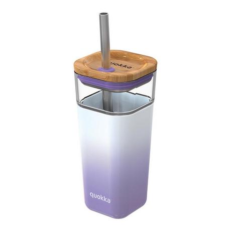 Quokka Cube verre Lilac Gradient 540 ml - récipient pour boire avec paille  