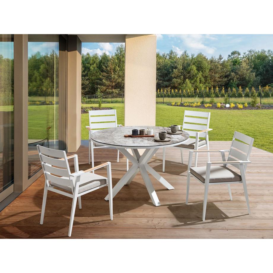 Beliani Gartentisch mit Stühlen aus Aluminium  MALETTO/TAVIANO  