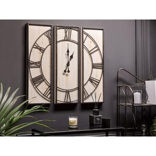 Beliani Horloge murale en Bois de sapin Rustique COATLAN  