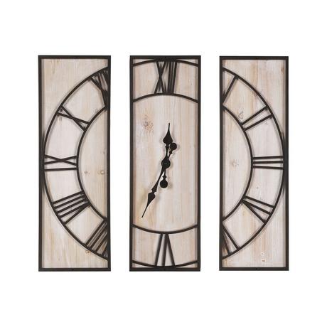 Beliani Orologio da parete en Legno di abete Rustico COATLAN  