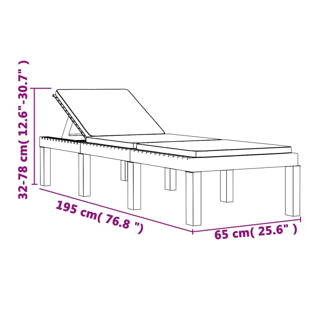 VidaXL Chaise longue polypropylène  