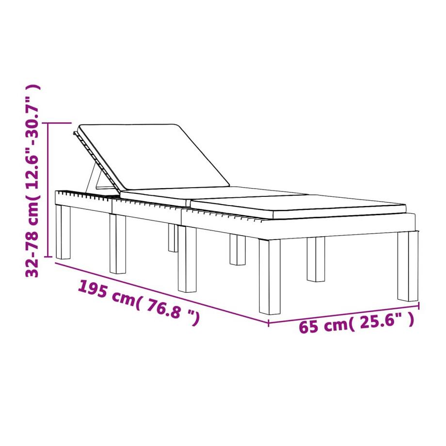 VidaXL lettino prendisole Polipropilene  