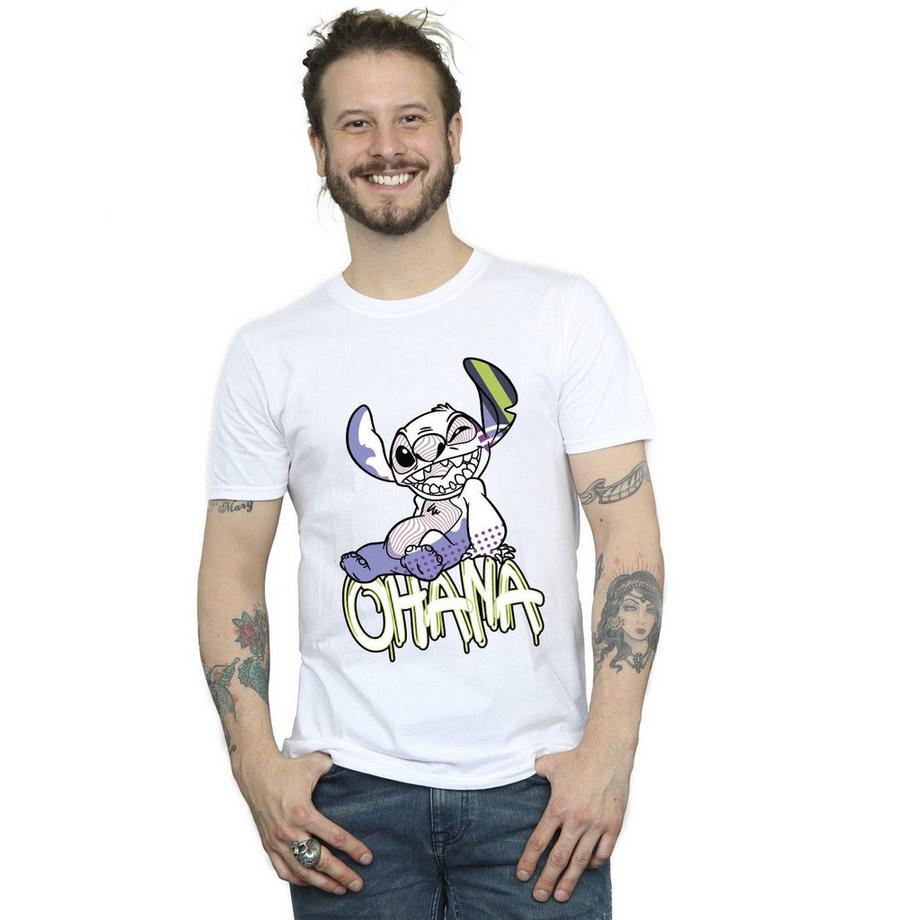 Disney Ohana Stitch T-Shirt Imprimé Graphique  