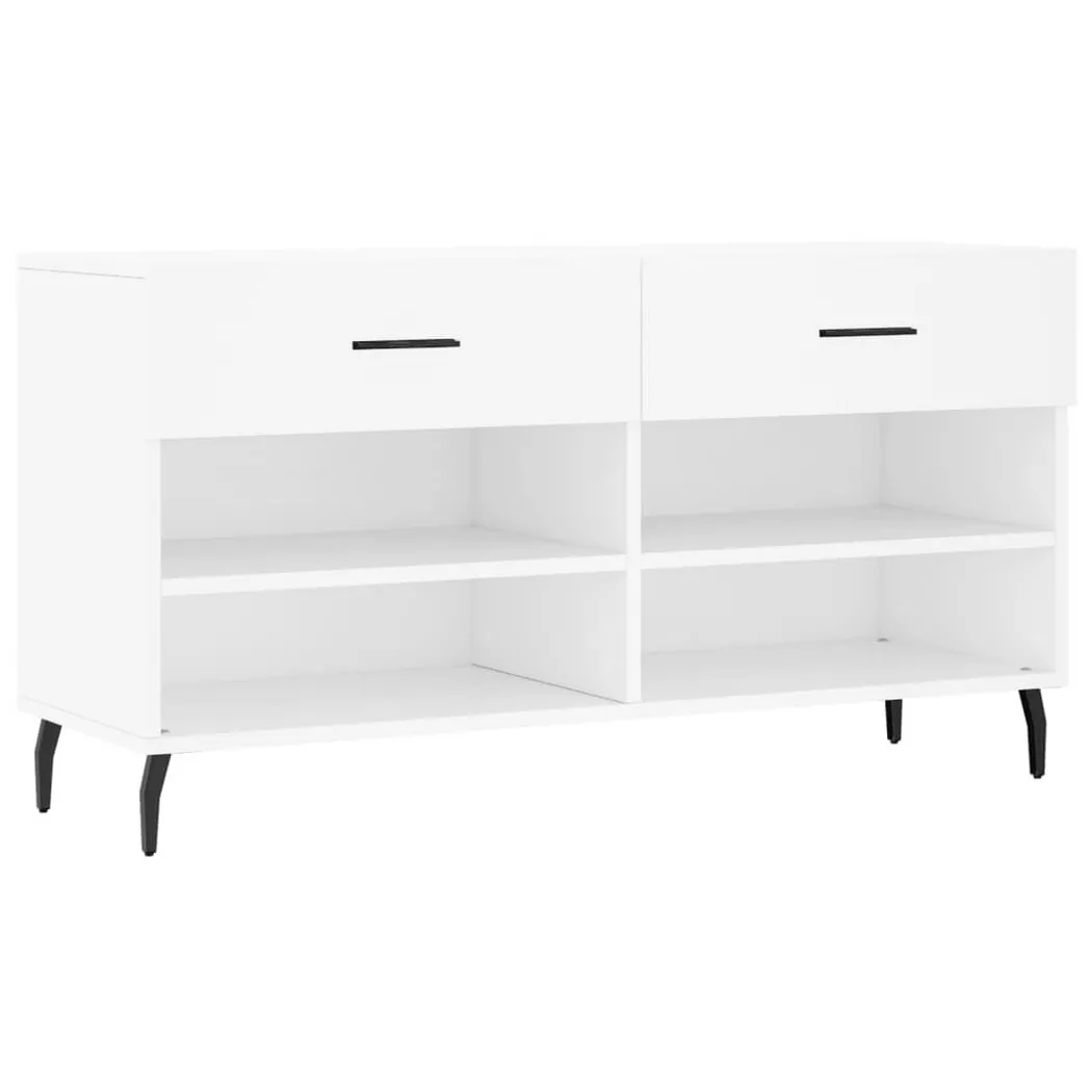 Banc à chaussures blanc 102x35x55 cm bois d ingénierie