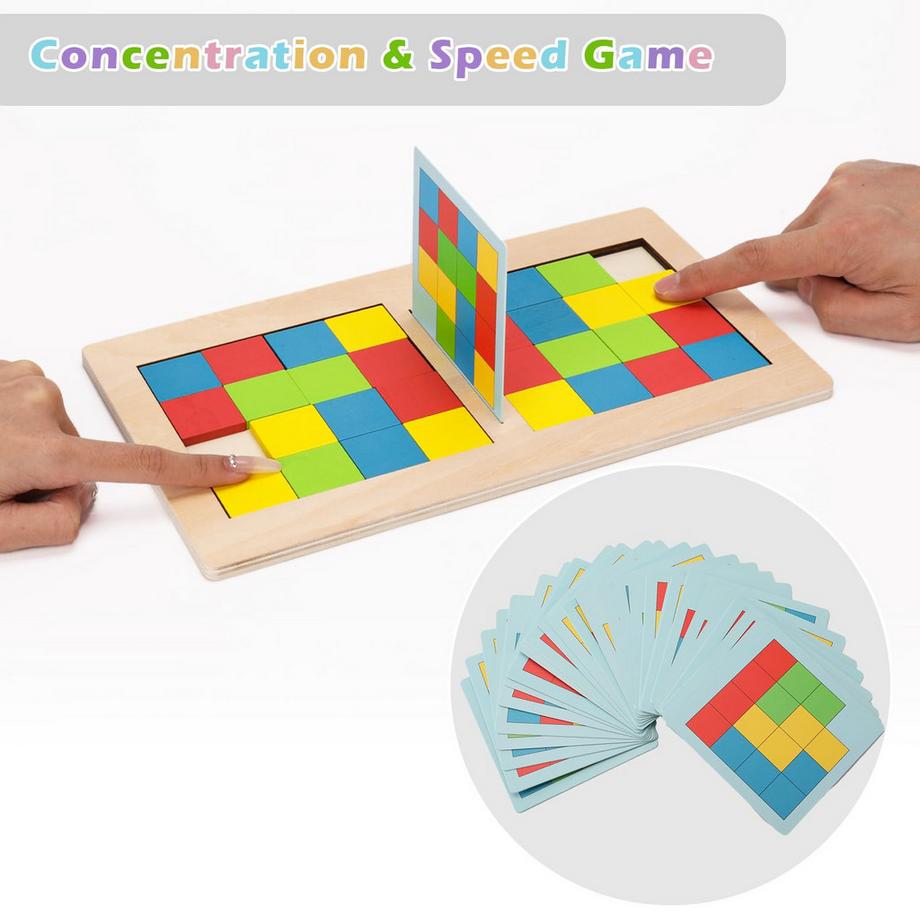 Activity-board  Jeu de société jouet en bois, jeu tangram puzzle bois, jeu de famille jeu de voyage enfants, jeu de mémoire 