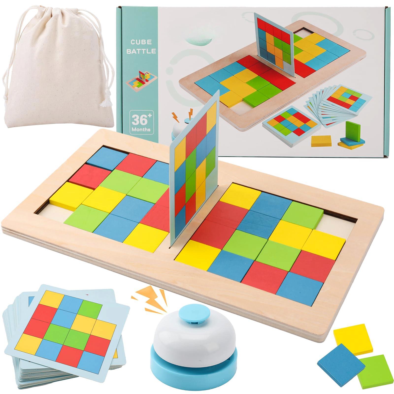 Activity-board  Jeu de société jouet en bois, jeu tangram puzzle bois, jeu de famille jeu de voyage enfants, jeu de mémoire 