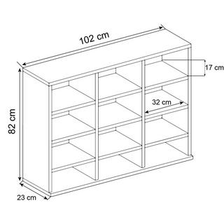 VCM Holzregal stehend | platzsparender CD-Schrank für 480 CDs oder 224 DVDs | Maße:H. 82 x B. 102 x T. 23 cm | Elegantes DVD Regal stehend | Blu-Ray Regal  