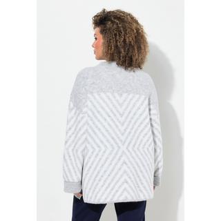 Ulla Popken Pullover grafisches Muster Stehkragen Langarm  