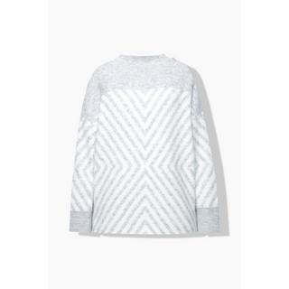 Ulla Popken Pullover grafisches Muster Stehkragen Langarm  