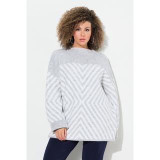Ulla Popken Pullover grafisches Muster Stehkragen Langarm  