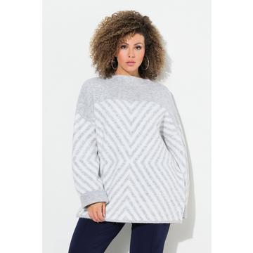 Maglione con design grafico, collo alto e maniche lunghe