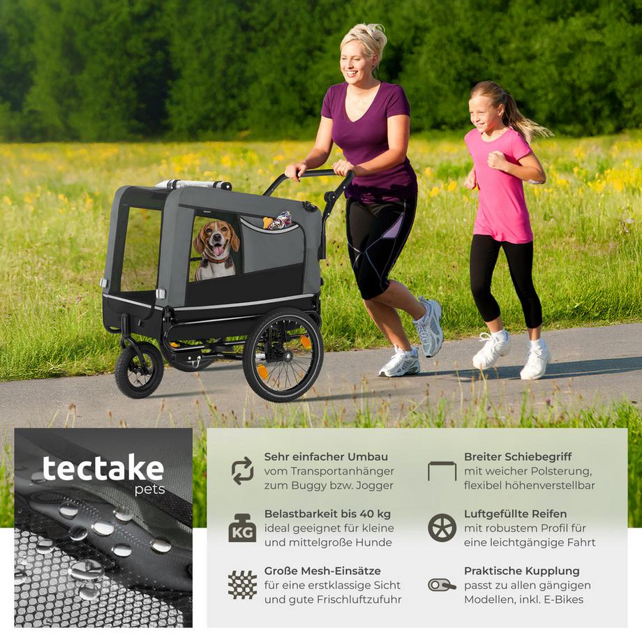 Tectake  Carrello per cani WoofRider  3 in 1 multifunzionale 