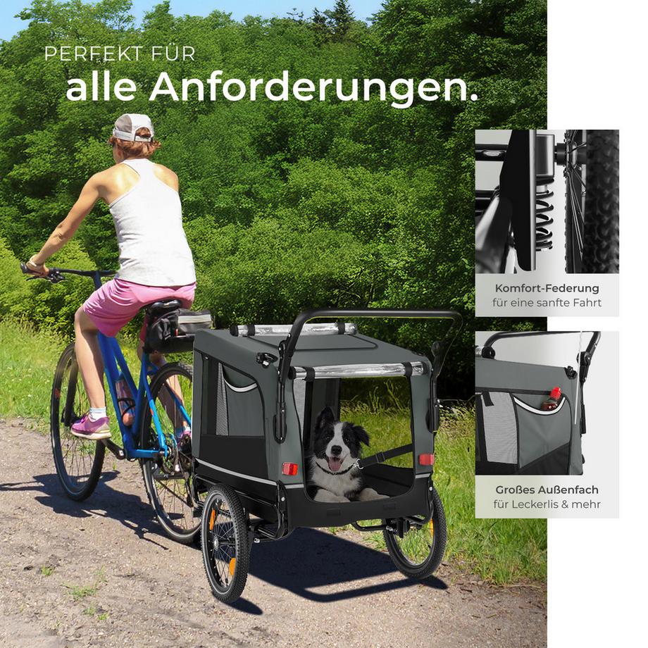 Tectake  Carrello per cani WoofRider  3 in 1 multifunzionale 