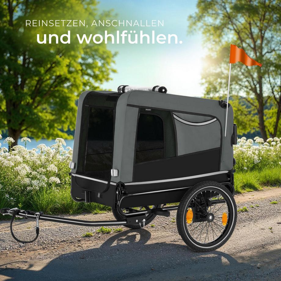 Tectake  Remorque vélo pour chien WoofRider multifonction 3-en-1 