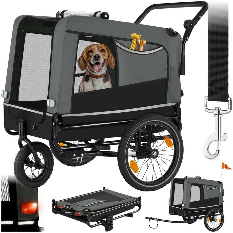 Tectake  Carrello per cani WoofRider  3 in 1 multifunzionale 