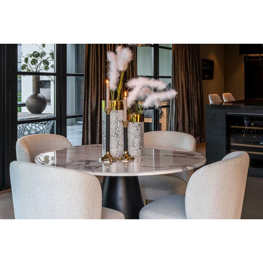 mutoni Table de salle à manger Degas blanc noir 120  