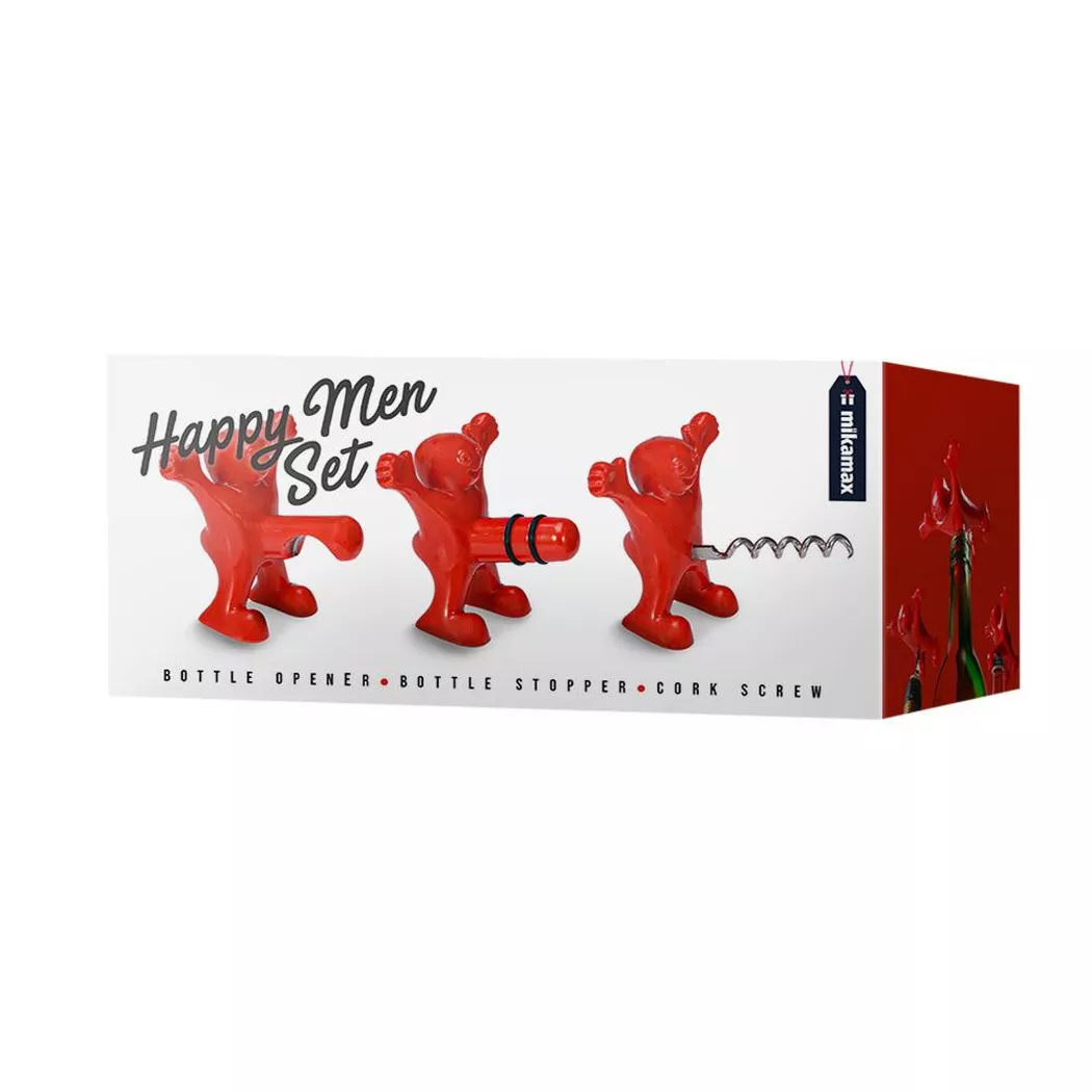 MikaMax HAPPY MAN Ensemble d'Ouvre-bouteilles