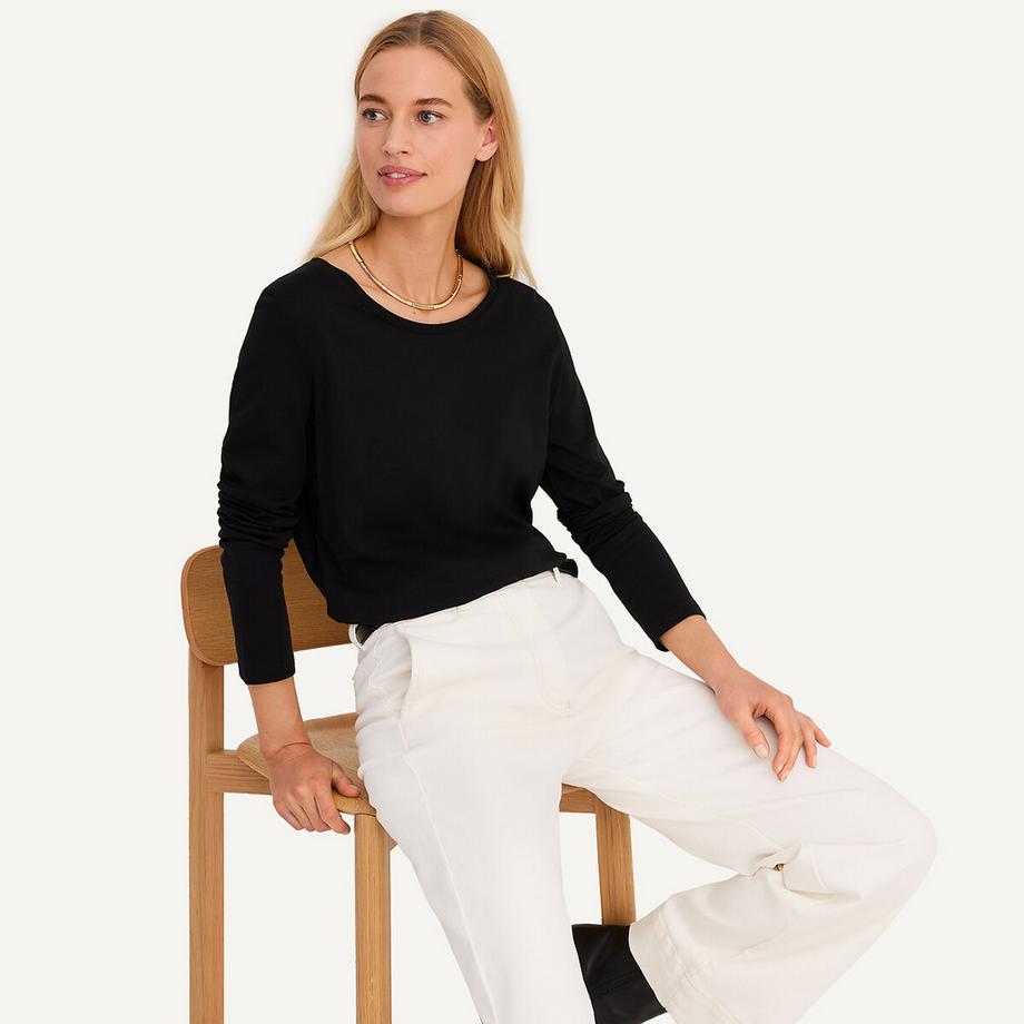 La Redoute Collections Tee Shirt Manches Longues Col Rond  