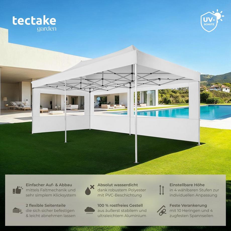 Tectake Pavillon Viola 6 x 3 m, mit Aluminiumgestell wasserdicht  