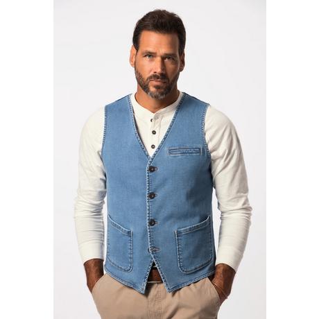 JP1880  Gilet di jeans con FLEXNAMIC® e scollo a V 