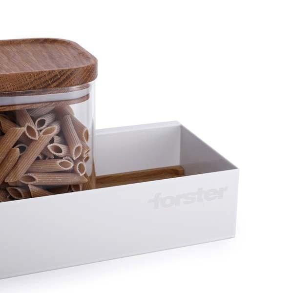 Forster Home Magnetisches Vorratsregal inkl. 3 Glasbehältern Eiche  