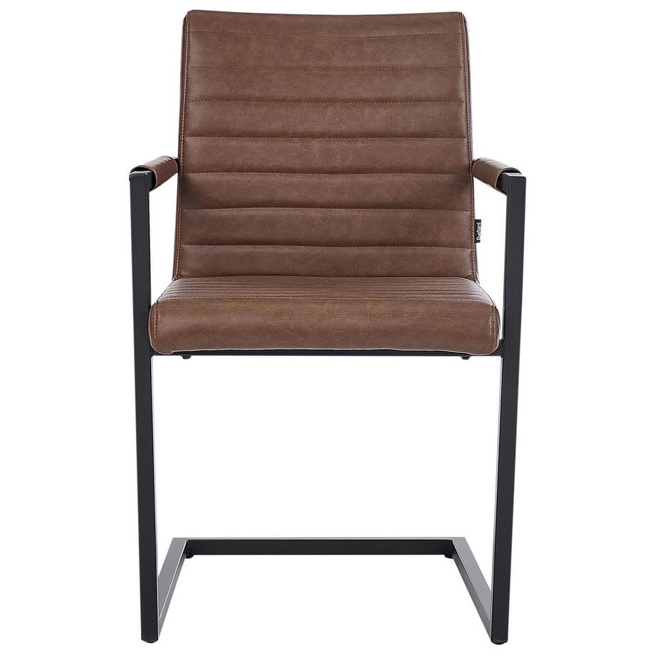 Beliani Konferenzstuhl 2er Set aus Kunstleder Retro BUFORD  