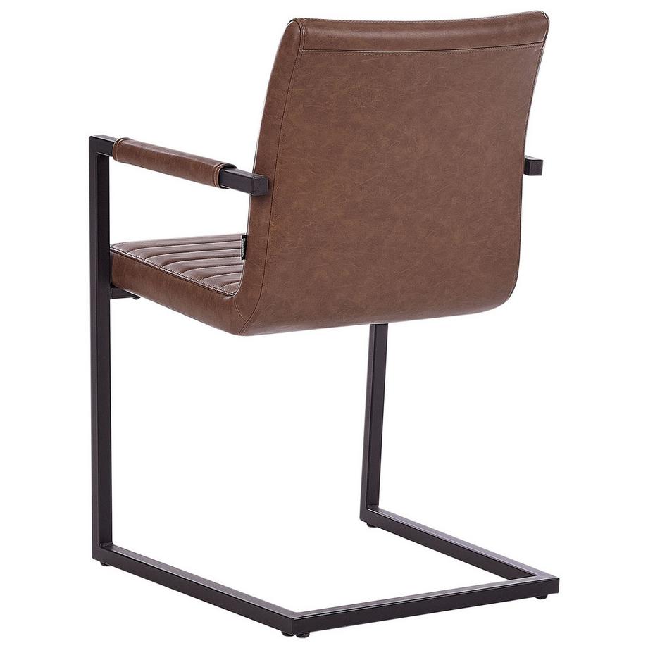 Beliani Konferenzstuhl 2er Set aus Kunstleder Retro BUFORD  