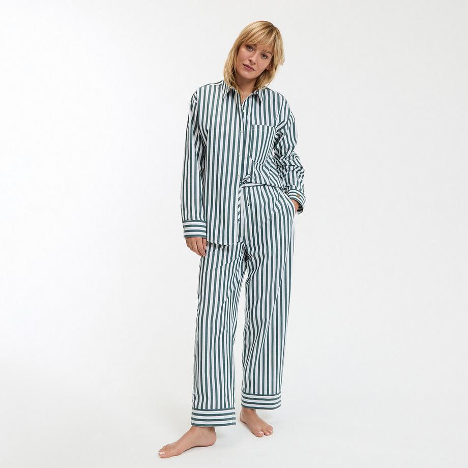 Gestreifter Pyjama aus Popeline