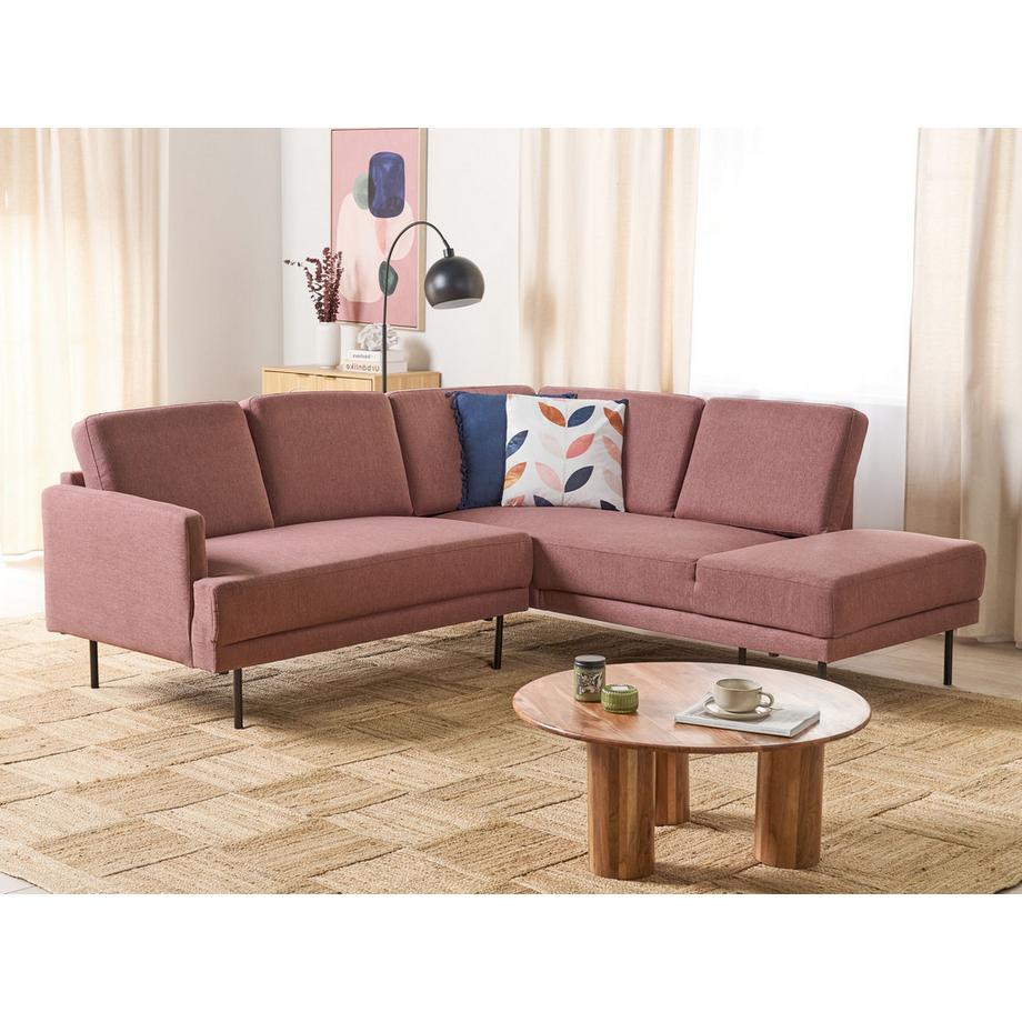 Beliani Canapé d'angle gauche en Tissu Minimaliste BREDA  