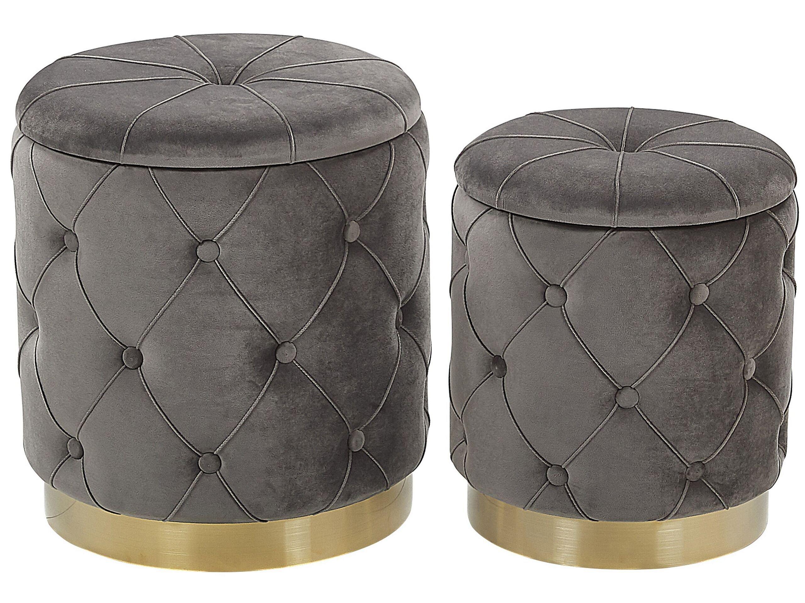 Beliani Pouf aus Samtstoff Glamourös PUEBLO  