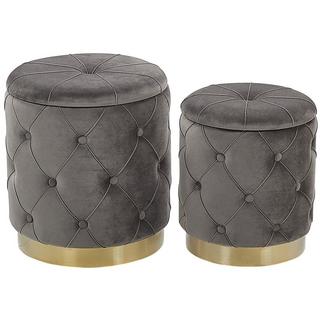 Beliani Pouf aus Samtstoff Glamourös PUEBLO  