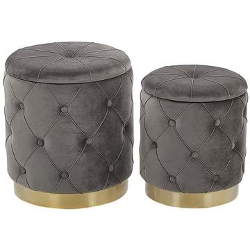 Pouf aus Samtstoff Glamourös PUEBLO