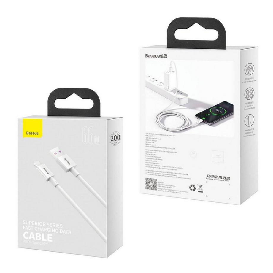 Baseus  Baseus 2m USB-A zu USB-C Kabel Weiss 