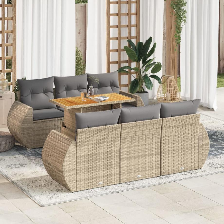 VidaXL set di divani da giardino Polirattan  