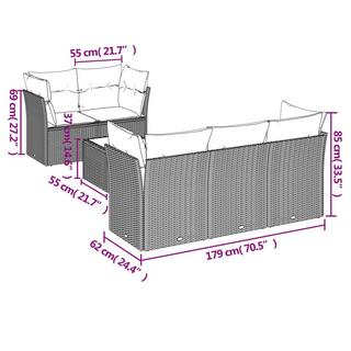 VidaXL Ensemble de canapés de jardin rotin synthétique  