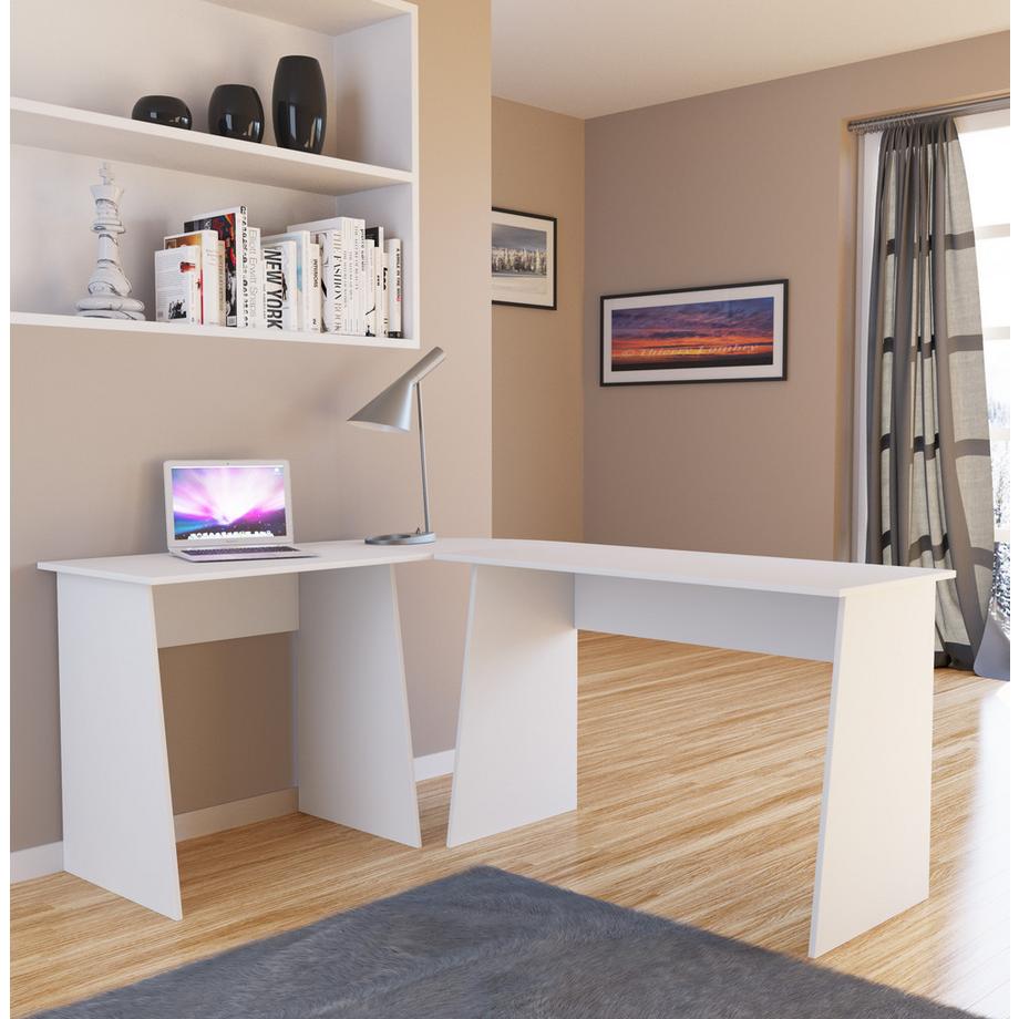 VCM Computertisch | Eckschreibtisch | Maße Gesamtset ca. H. 74 x B. 135 x T. 105 cm | stylische Seitenteile | Schreibtisch – Masola  