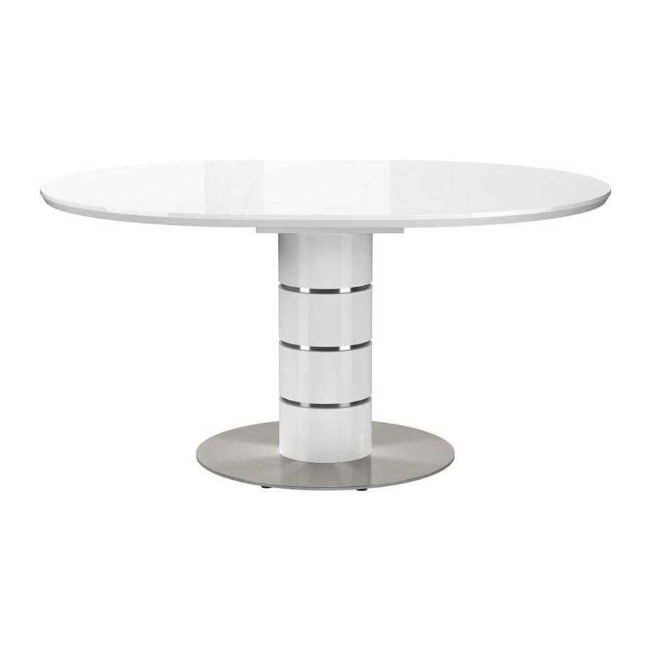 Vente-unique Ausziehbarer Tisch 4 bis 6 Sitzplätze Holz Edelstahl lackiert CUSCO  