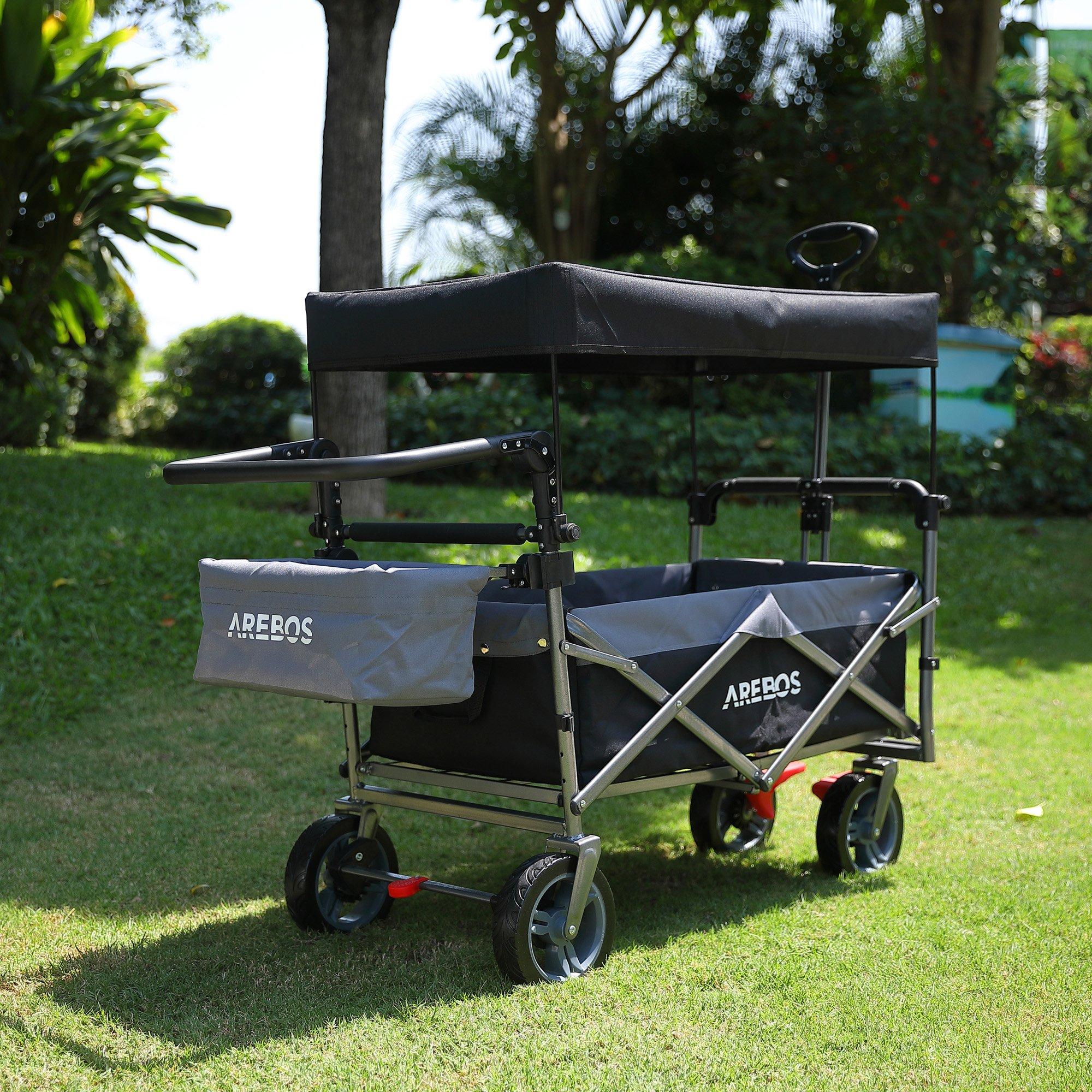 Arebos  Bollerwagen mit Dach | Handwagen | Transportkarre | Gerätewagen 