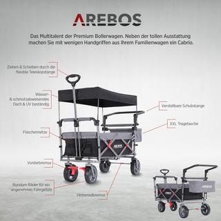 Arebos  Bollerwagen mit Dach | Handwagen | Transportkarre | Gerätewagen 