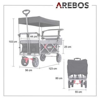 Arebos  Bollerwagen mit Dach | Handwagen | Transportkarre | Gerätewagen 