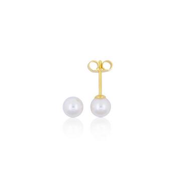 Clous d'oreilles en or jaune 750 perle d'eau douce 5,5-6mm