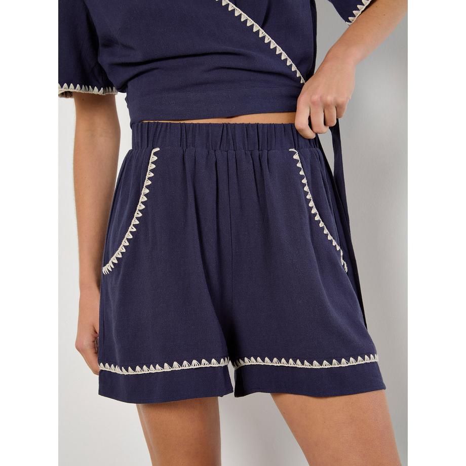 APRICOT Shorts aus Leinenmischung mit Nahtdetail  