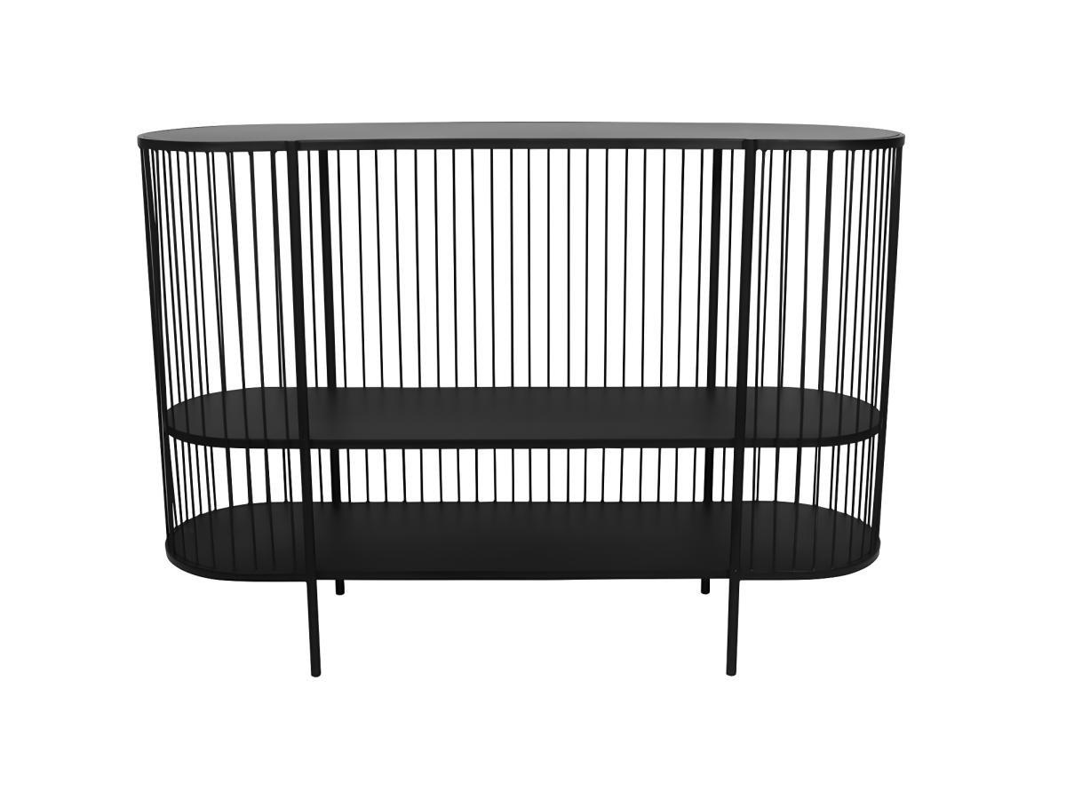 Vente-unique Console con 2 scaffali in Metallo Nero ALEXIA  