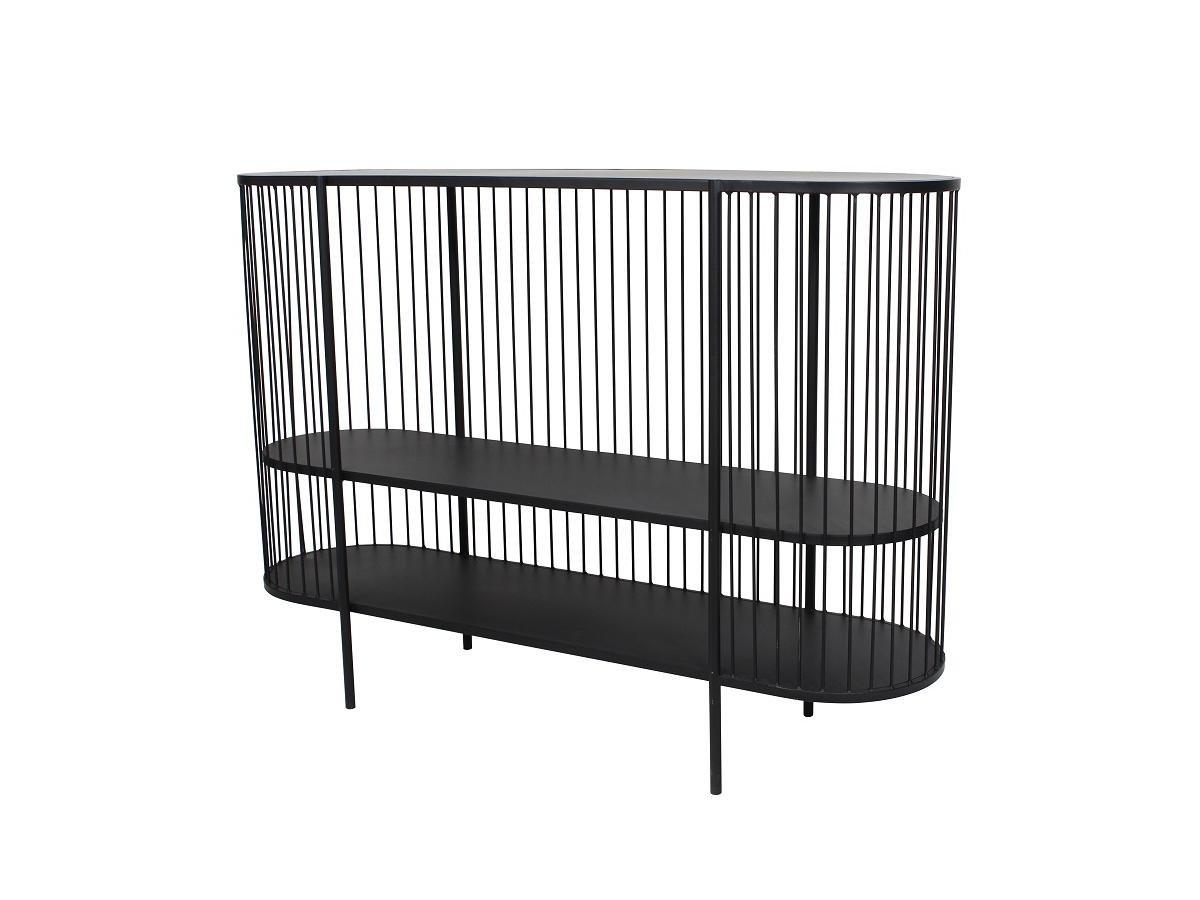 Vente-unique Console con 2 scaffali in Metallo Nero ALEXIA  