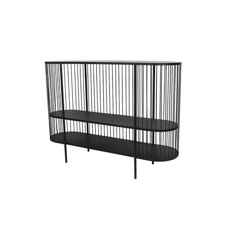 Vente-unique Console con 2 scaffali in Metallo Nero ALEXIA  