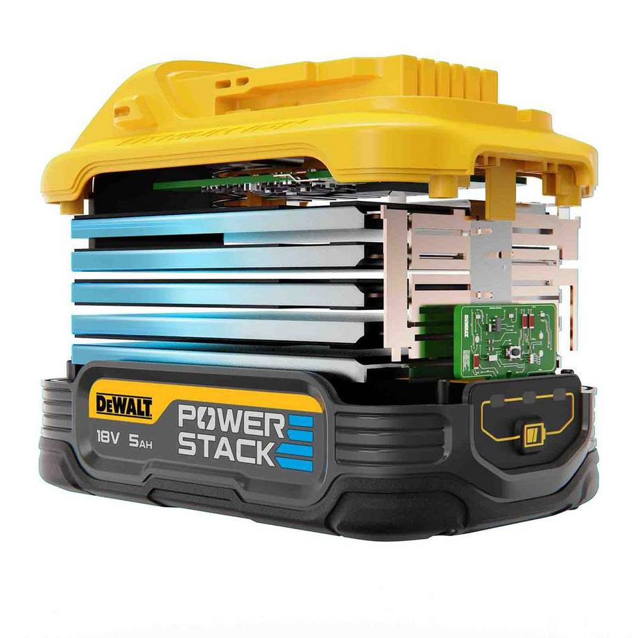 DeWALT  18V XR Powerstack 2er-Set Ersatz-Akku, 5.0 Ah mit Pouch-Akku Technologie 