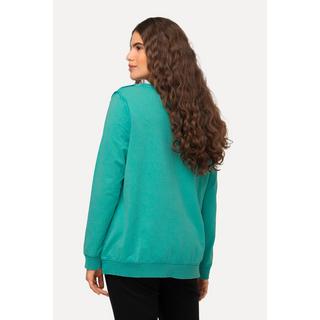 Ulla Popken  Sweat-shirt, lettrage brodé, col rond, manches longues 