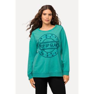 Ulla Popken  Sweat-shirt, lettrage brodé, col rond, manches longues 